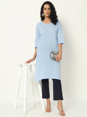 NAVI BLUE COTTON PANTS NAVI BLUE COTTON PANTS
