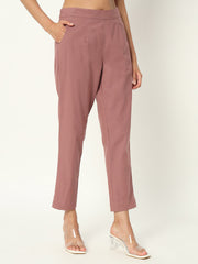 ROSE TAUPE COTTON PANTS ROSE TAUPE COTTON PANTS