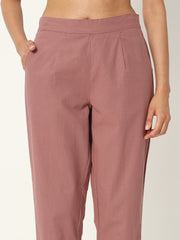 ROSE TAUPE COTTON PANTS ROSE TAUPE COTTON PANTS