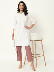 ROSE TAUPE COTTON PANTS ROSE TAUPE COTTON PANTS