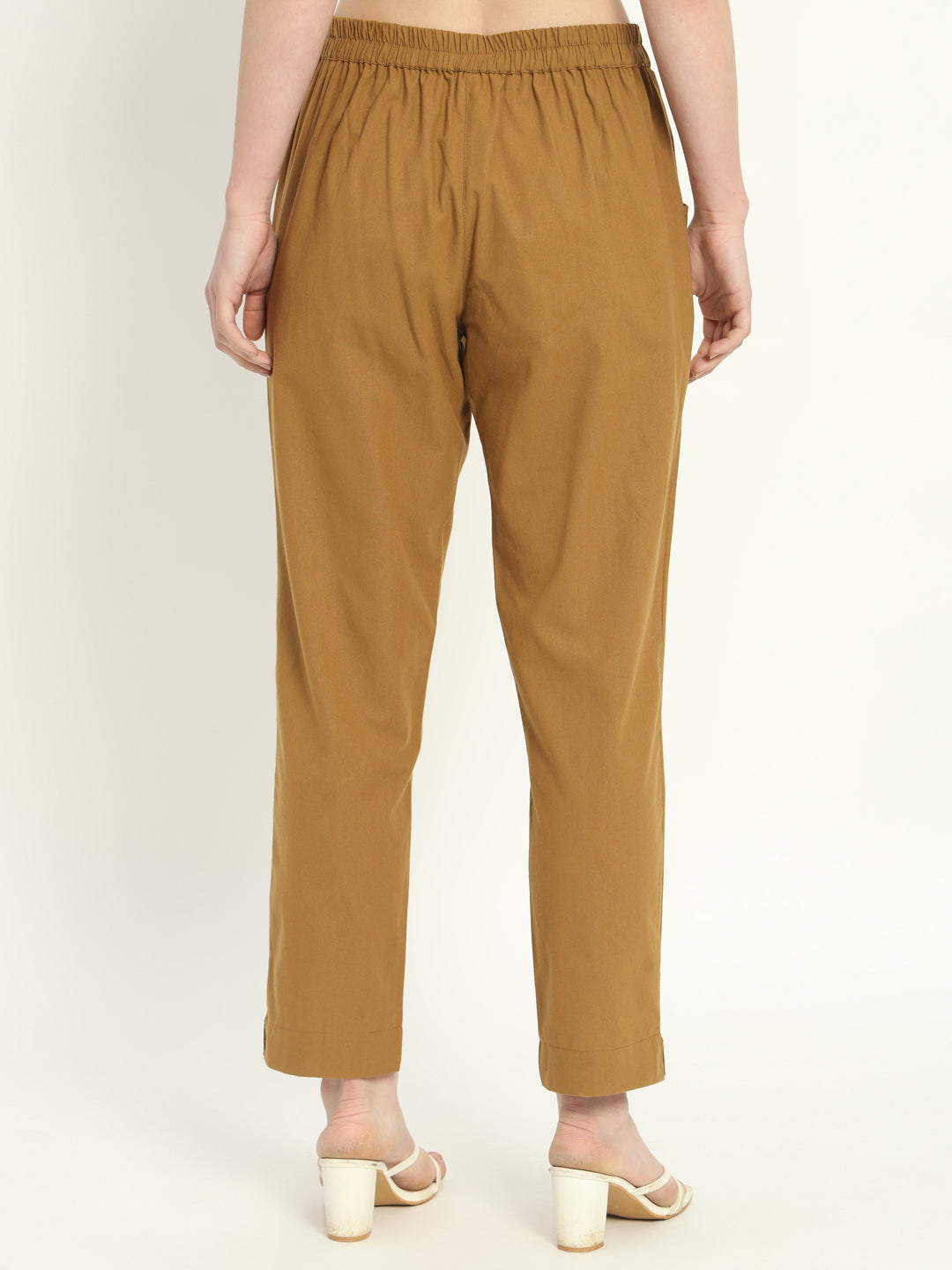 COFFEE BROWN COTTON PANTS COFFEE BROWN COTTON PANTS