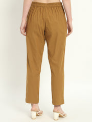 COFFEE BROWN COTTON PANTS COFFEE BROWN COTTON PANTS