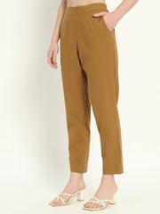 COFFEE BROWN COTTON PANTS COFFEE BROWN COTTON PANTS