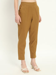 COFFEE BROWN COTTON PANTS COFFEE BROWN COTTON PANTS