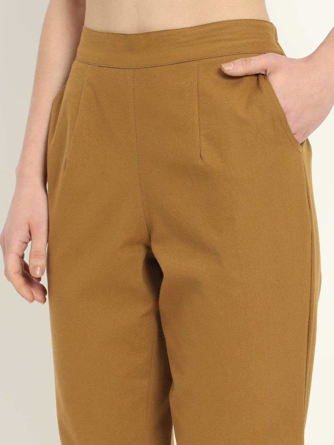 COFFEE BROWN COTTON PANTS COFFEE BROWN COTTON PANTS