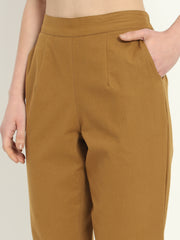 COFFEE BROWN COTTON PANTS COFFEE BROWN COTTON PANTS