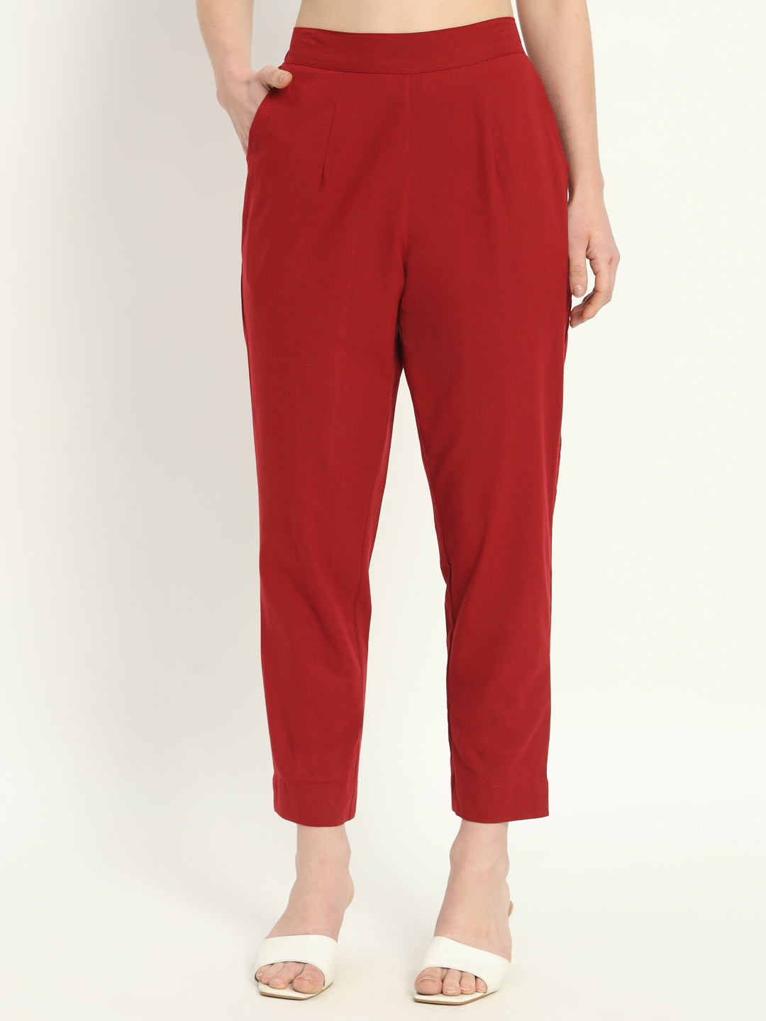 MAROON COTTON PANTS - SKYTICK MAROON COTTON PANTS - SKYTICK