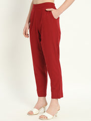 MAROON COTTON PANTS - SKYTICK MAROON COTTON PANTS - SKYTICK