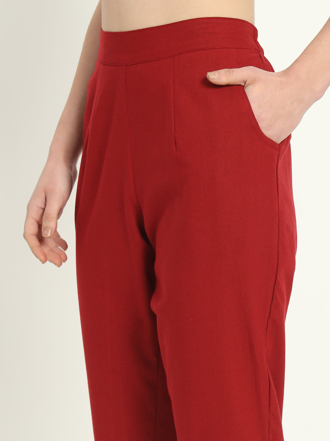 MAROON COTTON PANTS - SKYTICK MAROON COTTON PANTS - SKYTICK
