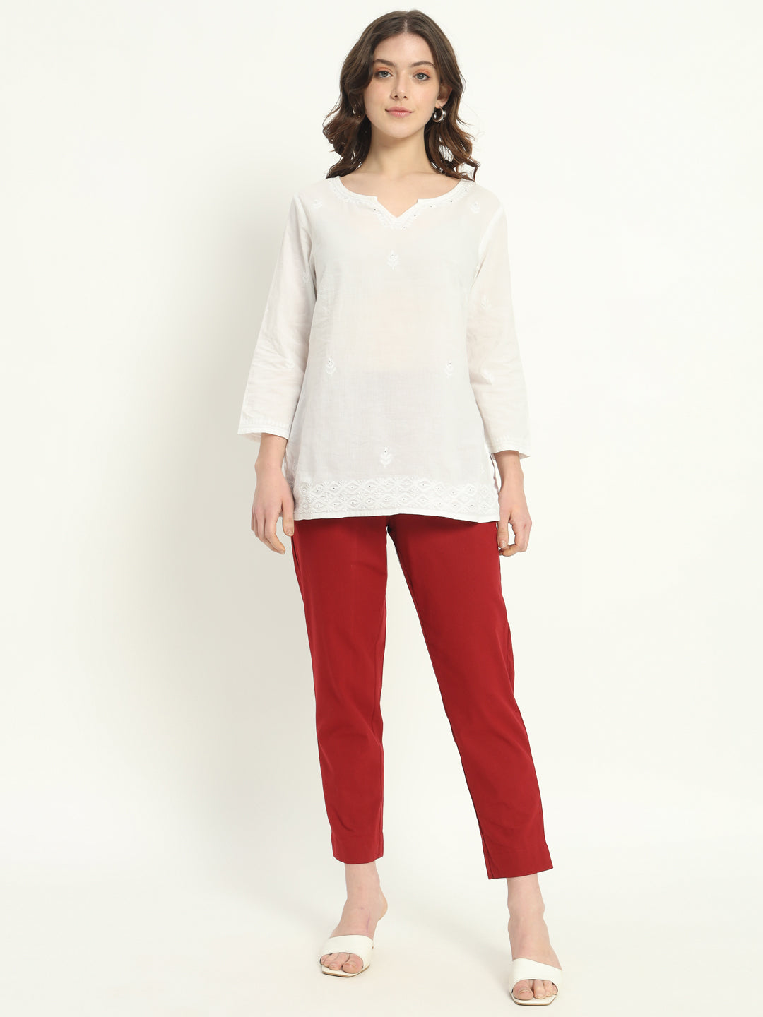 MAROON COTTON PANTS - SKYTICK MAROON COTTON PANTS - SKYTICK