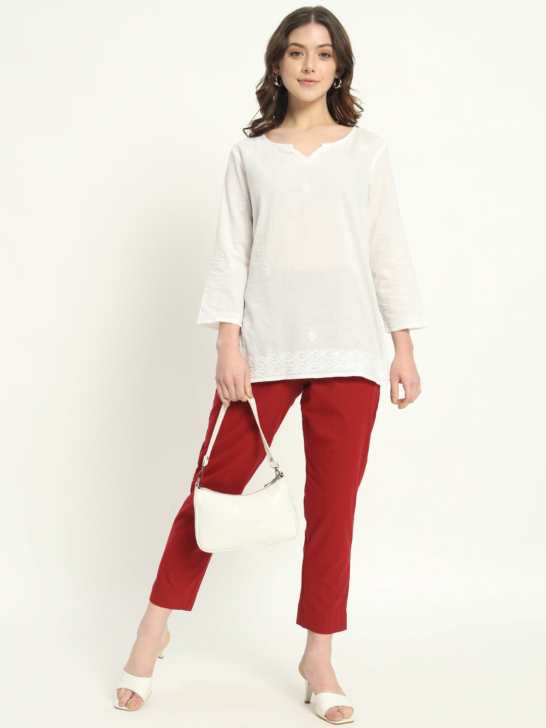 MAROON COTTON PANTS - SKYTICK MAROON COTTON PANTS - SKYTICK
