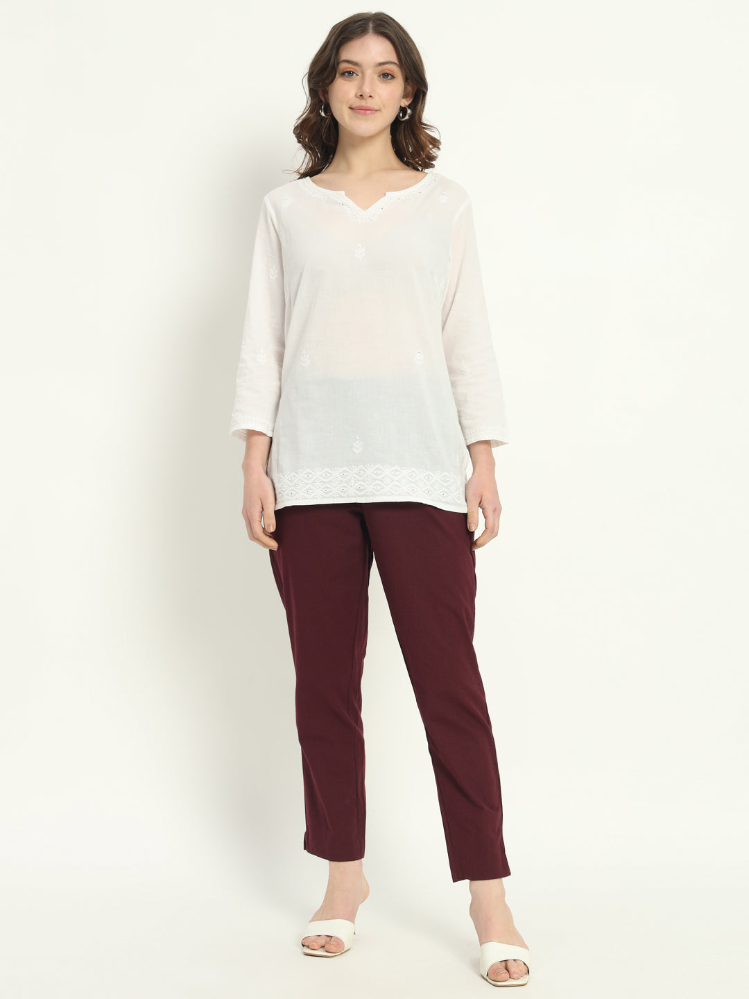 WINE COTTON PANTS - SKYTICK WINE COTTON PANTS - SKYTICK