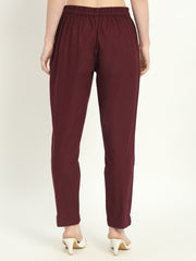 WINE COTTON PANTS - SKYTICK WINE COTTON PANTS - SKYTICK