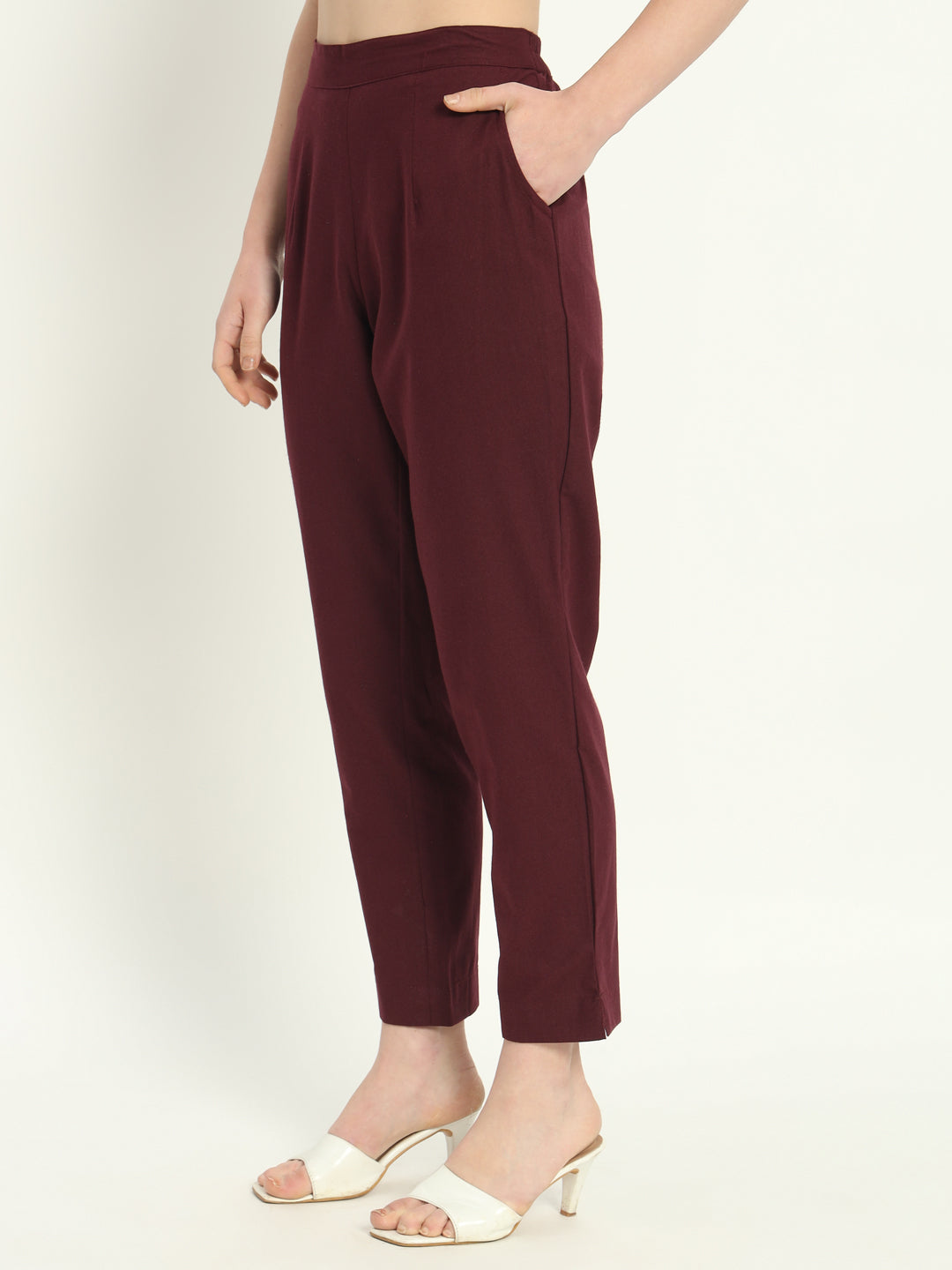 WINE COTTON PANTS - SKYTICK WINE COTTON PANTS - SKYTICK