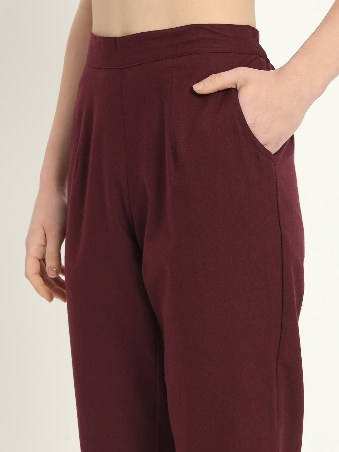 WINE COTTON PANTS - SKYTICK WINE COTTON PANTS - SKYTICK