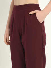 WINE COTTON PANTS - SKYTICK WINE COTTON PANTS - SKYTICK