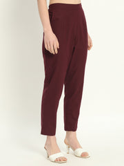 WINE COTTON PANTS - SKYTICK WINE COTTON PANTS - SKYTICK