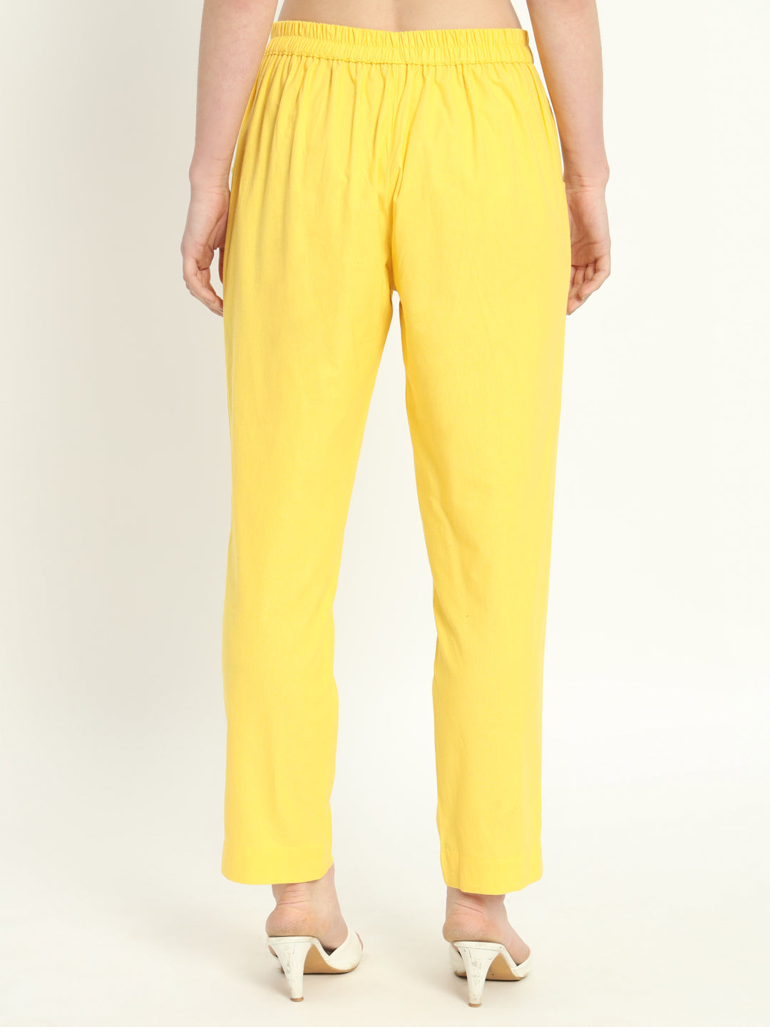 YELLOW COTTON PANTS - SKYTICK YELLOW COTTON PANTS - SKYTICK