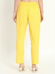 YELLOW COTTON PANTS - SKYTICK YELLOW COTTON PANTS - SKYTICK
