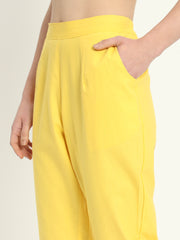 YELLOW COTTON PANTS - SKYTICK YELLOW COTTON PANTS - SKYTICK