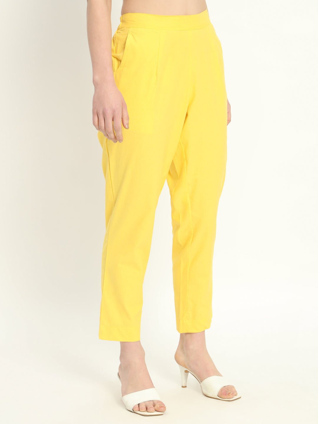 YELLOW COTTON PANTS - SKYTICK YELLOW COTTON PANTS - SKYTICK