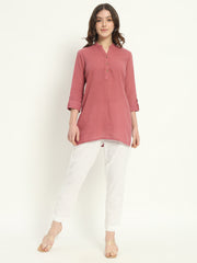 WHITE COTTON PANTS - SKYTICK WHITE COTTON PANTS - SKYTICK