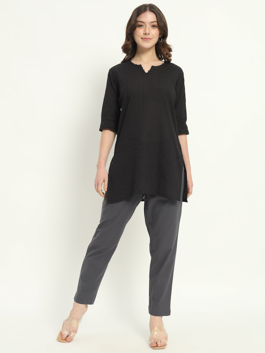 CEMENT GREY COTTON PANTS - SKYTICK CEMENT GREY COTTON PANTS - SKYTICK
