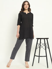 CEMENT GREY COTTON PANTS - SKYTICK CEMENT GREY COTTON PANTS - SKYTICK