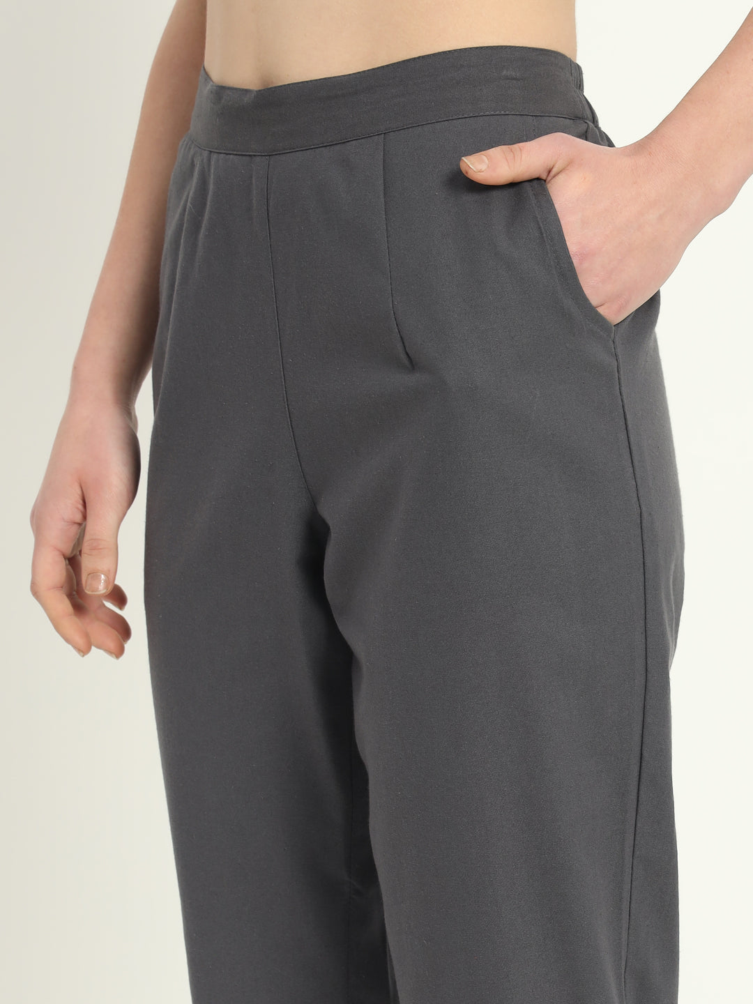 CEMENT GREY COTTON PANTS - SKYTICK CEMENT GREY COTTON PANTS - SKYTICK