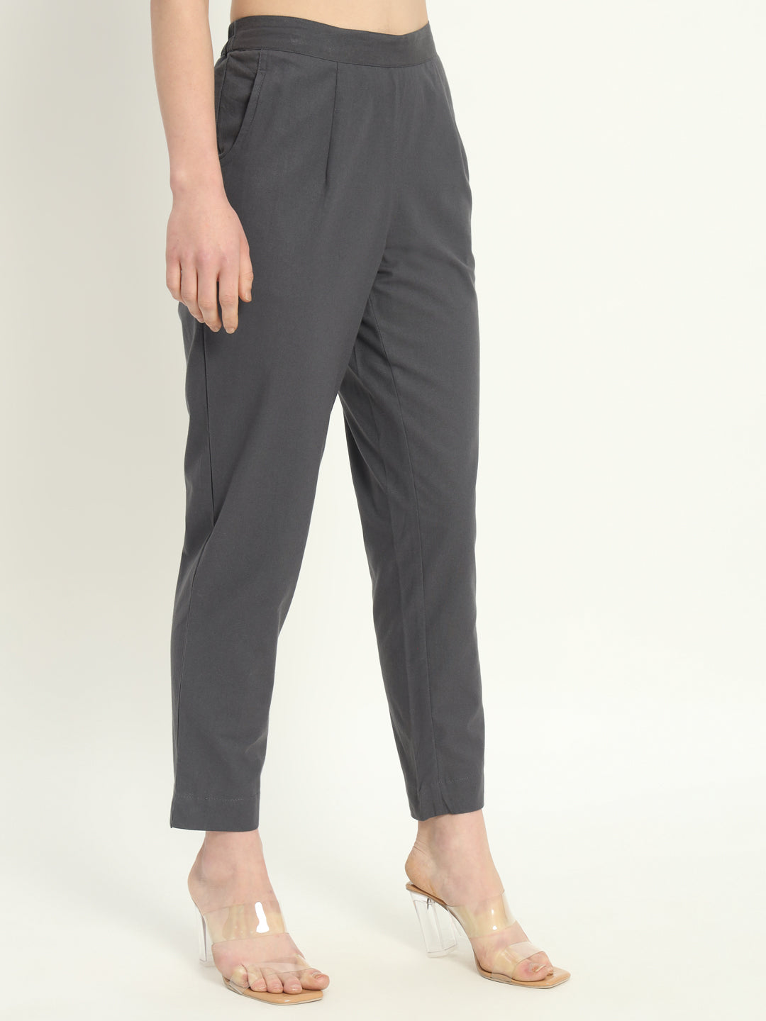 CEMENT GREY COTTON PANTS - SKYTICK CEMENT GREY COTTON PANTS - SKYTICK