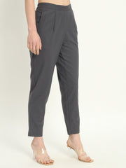 CEMENT GREY COTTON PANTS - SKYTICK CEMENT GREY COTTON PANTS - SKYTICK