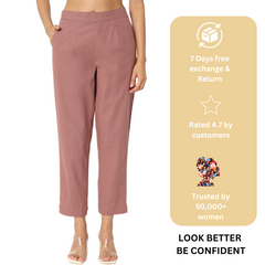 ROSE TAUPE COTTON PANTS ROSE TAUPE COTTON PANTS