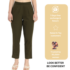 OLIVE GREEN COTTON PANTS OLIVE GREEN COTTON PANTS