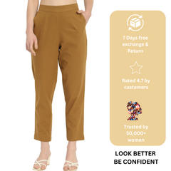 COFFEE BROWN COTTON PANTS COFFEE BROWN COTTON PANTS