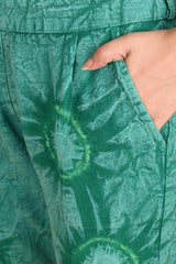 BOTTLE GREEN BANDHEJ COTTON PANTS - SKYTICK BOTTLE GREEN BANDHEJ COTTON PANTS - SKYTICK