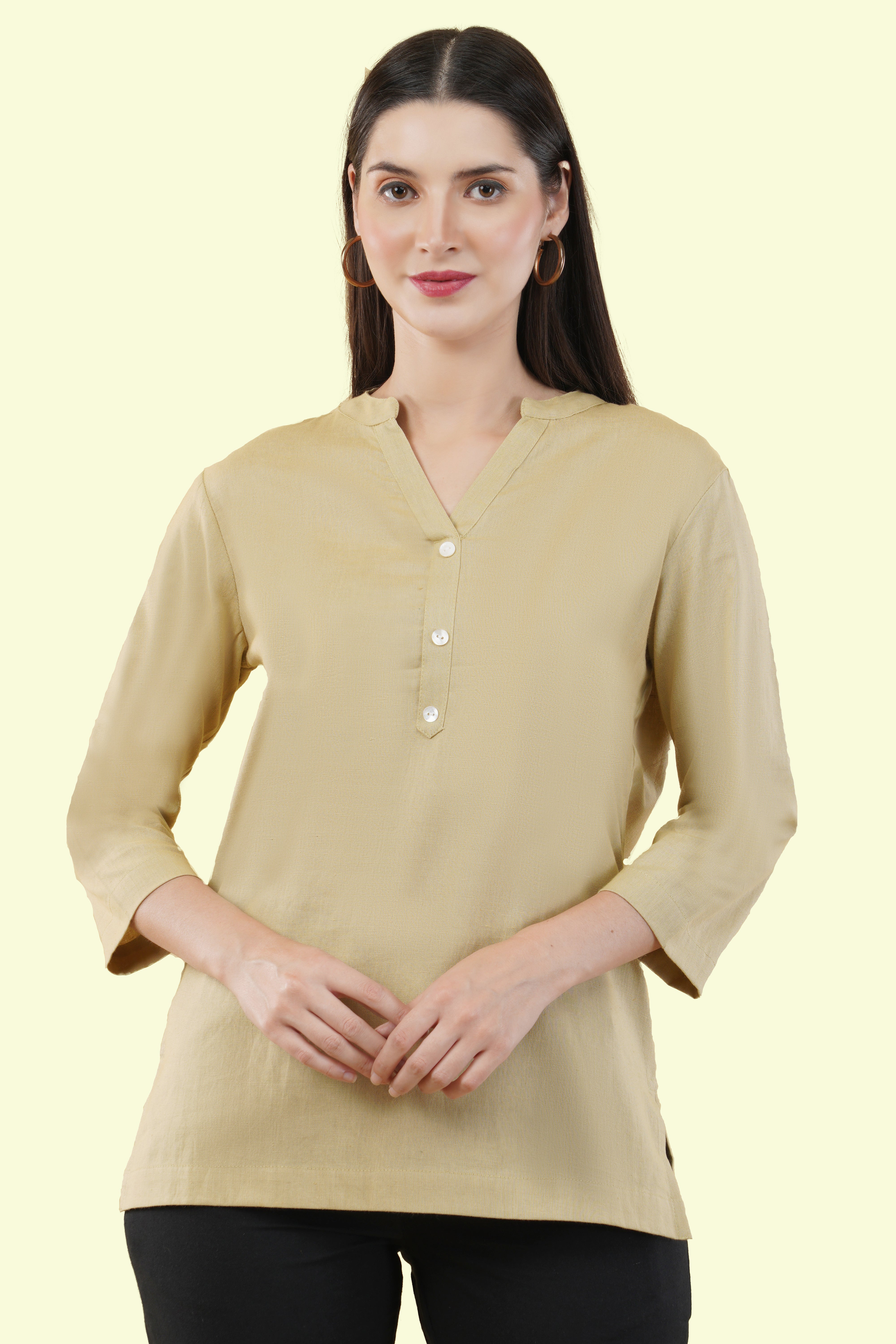 BEIGE LINEN SHORT KURTA BEIGE LINEN SHORT KURTA