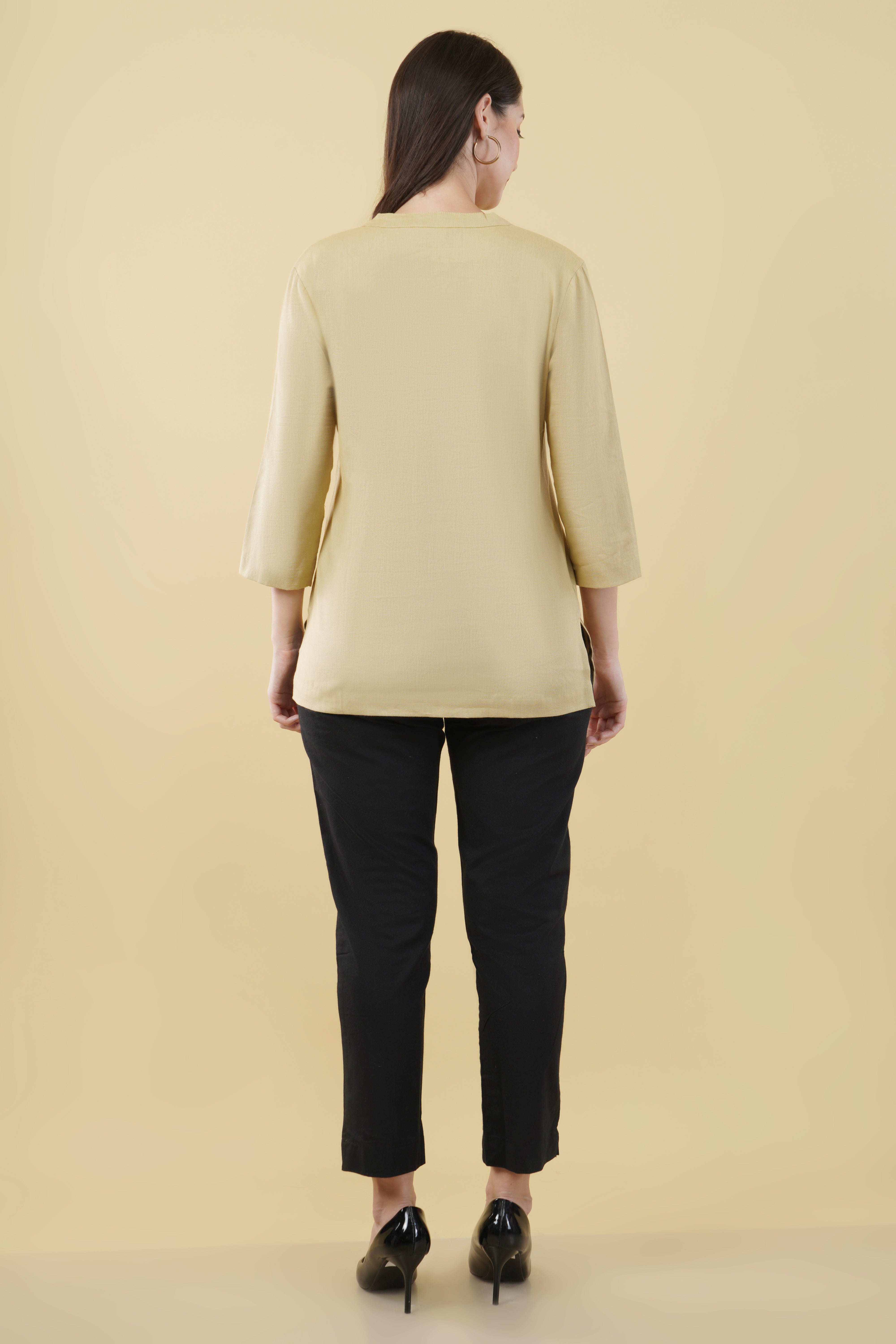 BEIGE LINEN SHORT KURTA BEIGE LINEN SHORT KURTA