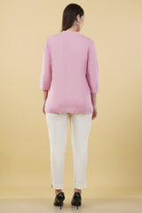 PINK LINEN SHORT KURTA - SKYTICK PINK LINEN SHORT KURTA - SKYTICK