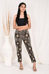 COFFEE BROWN BANDHEJ COTTON PANTS - SKYTICK COFFEE BROWN BANDHEJ COTTON PANTS - SKYTICK