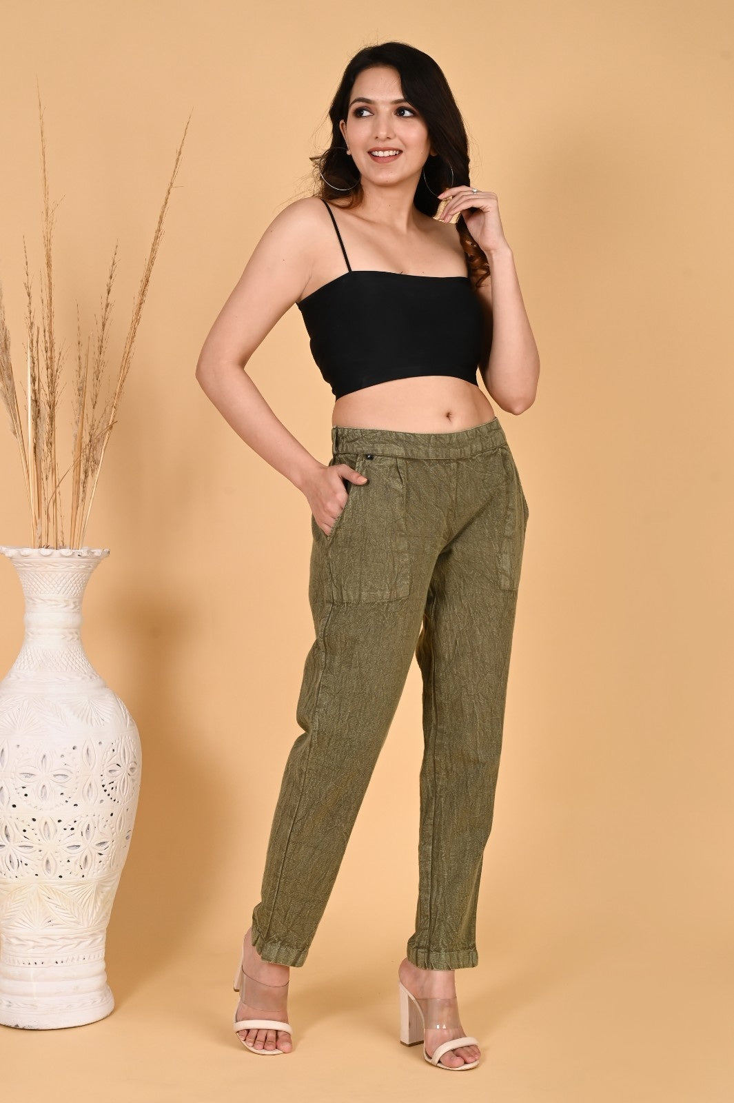 MAROON DENIM COTTON PANTS - SKYTICK MAROON DENIM COTTON PANTS - SKYTICK
