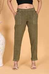 MAROON DENIM COTTON PANTS - SKYTICK MAROON DENIM COTTON PANTS - SKYTICK