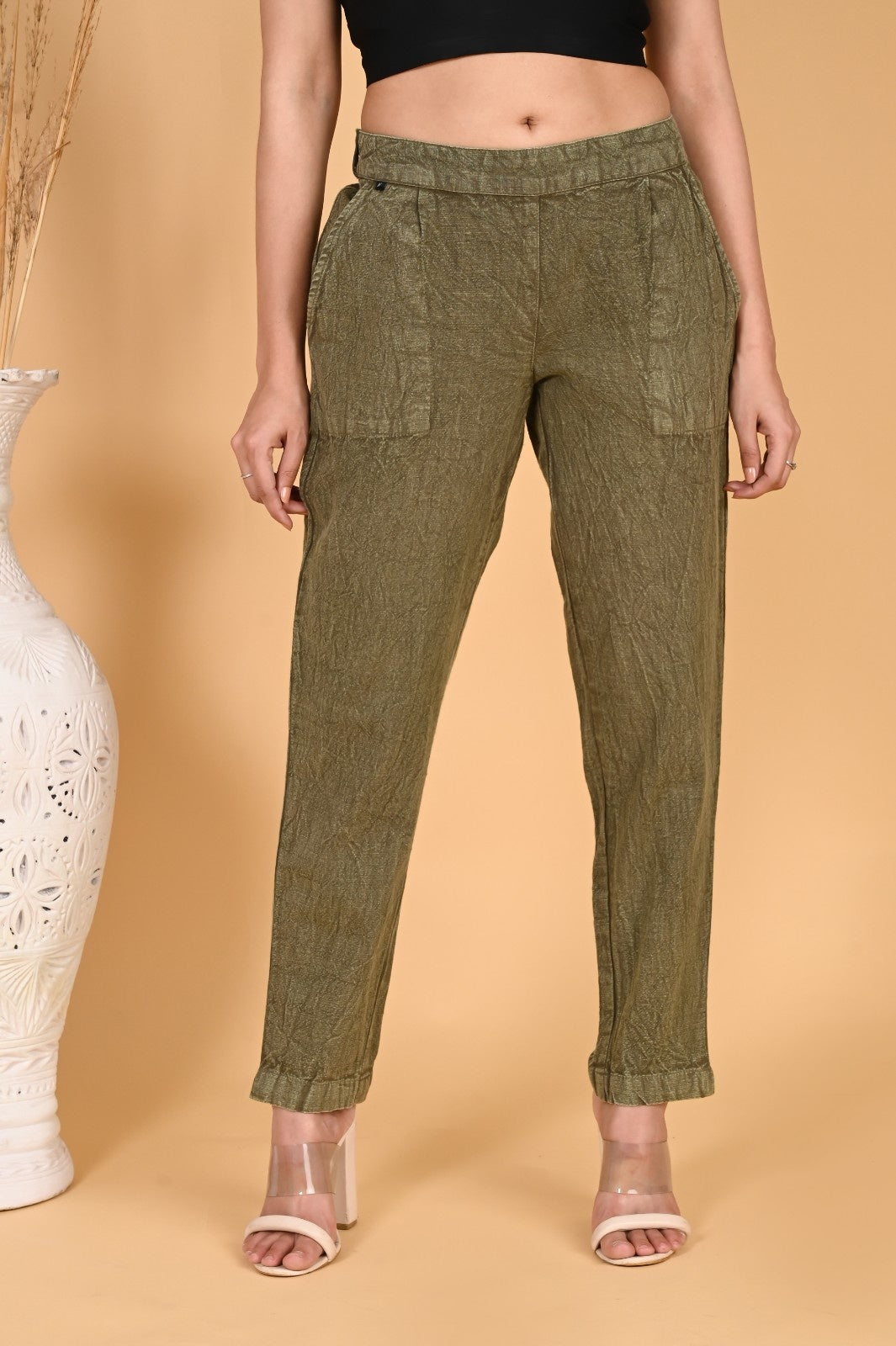 GREY DENIM COTTON PANTS - SKYTICK GREY DENIM COTTON PANTS - SKYTICK