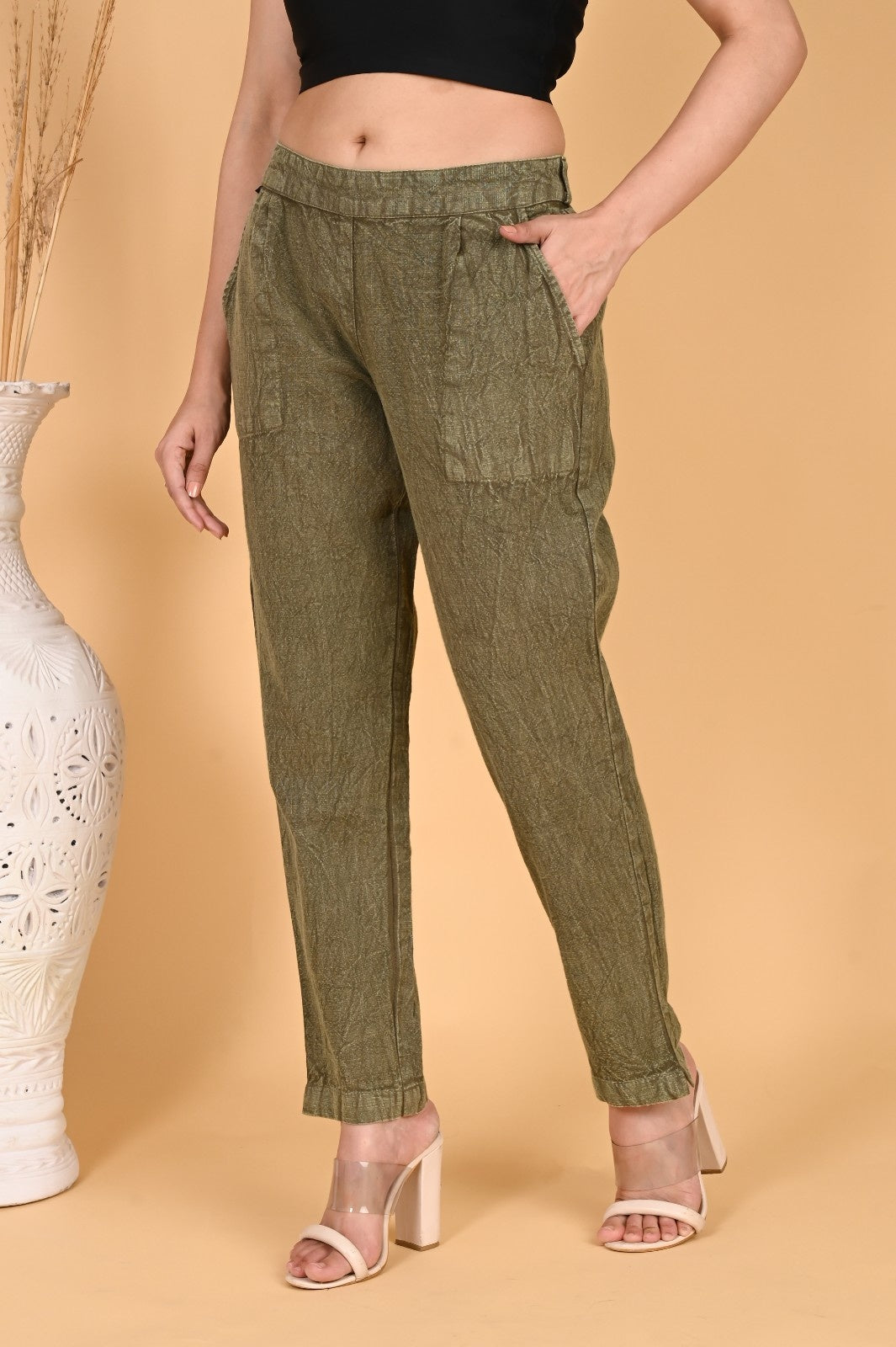 GREY DENIM COTTON PANTS - SKYTICK GREY DENIM COTTON PANTS - SKYTICK