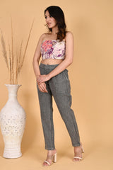 GREY DENIM COTTON PANTS - SKYTICK GREY DENIM COTTON PANTS - SKYTICK