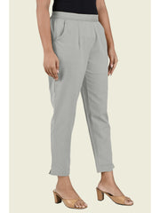 GREY COTTON PANTS - SKYTICK GREY COTTON PANTS - SKYTICK