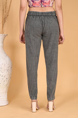 GREY DENIM COTTON PANTS - SKYTICK GREY DENIM COTTON PANTS - SKYTICK