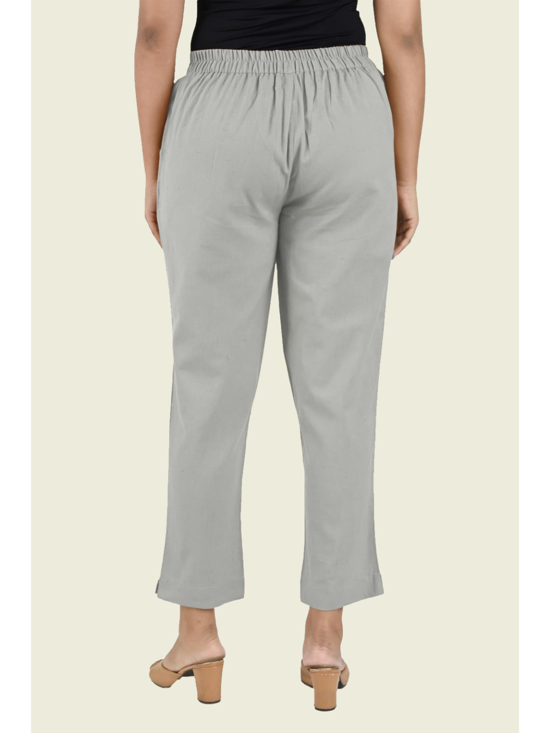 GREY COTTON PANTS - SKYTICK GREY COTTON PANTS - SKYTICK