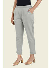 GREY COTTON PANTS - SKYTICK GREY COTTON PANTS - SKYTICK