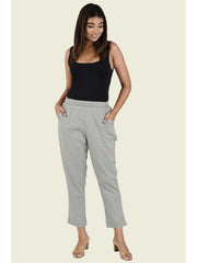 GREY COTTON PANTS - SKYTICK GREY COTTON PANTS - SKYTICK