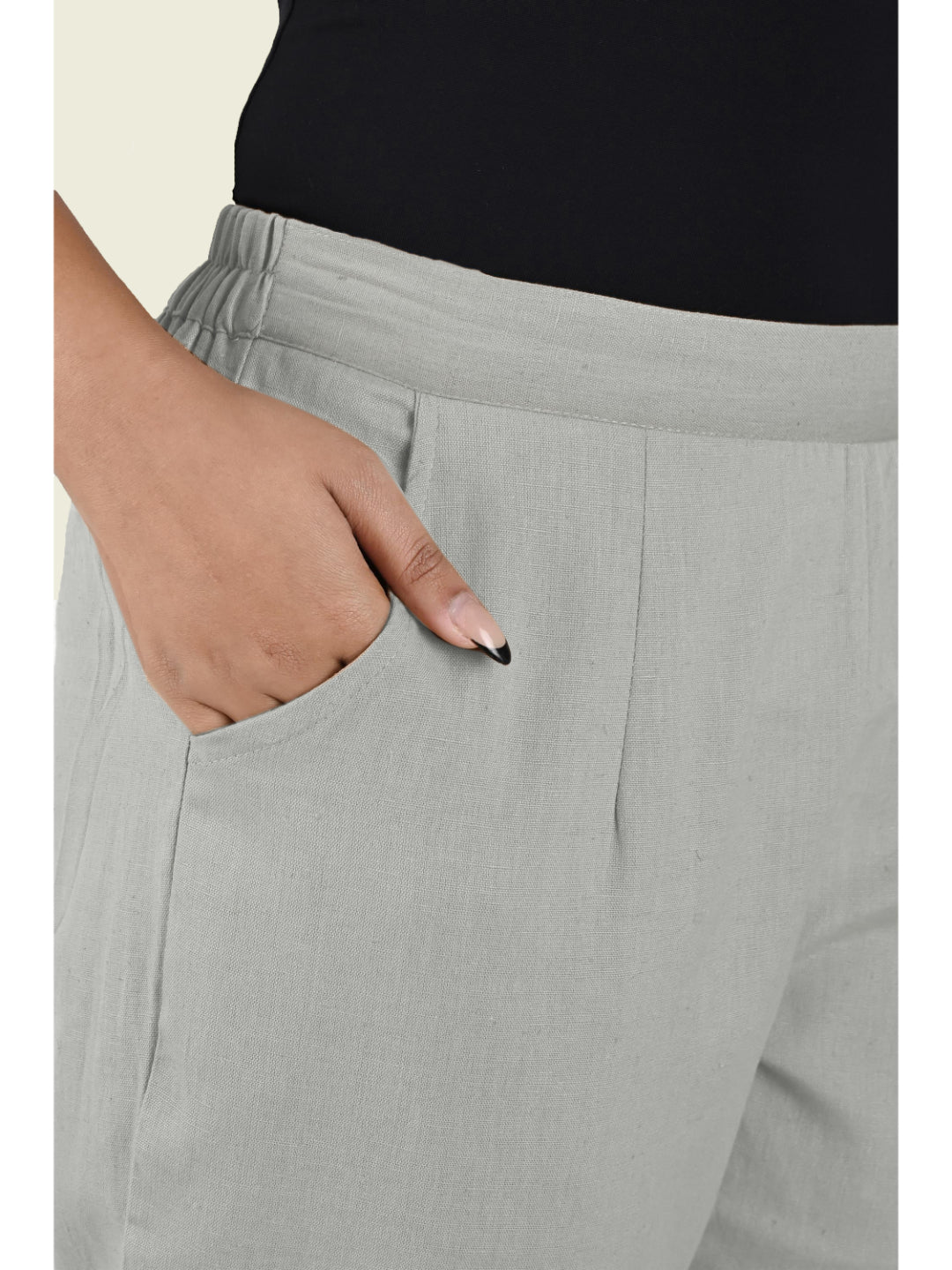GREY COTTON PANTS - SKYTICK GREY COTTON PANTS - SKYTICK
